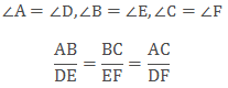 The above two Triangles ∆ABC and ∆DEF are similar as