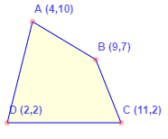 Find the area of the given quadrilateral