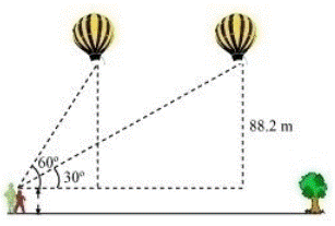 Ballon moving in a horizontal line