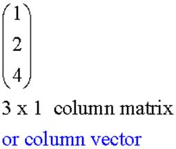 Image result for column matrix example