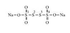 Image result for structure of na2s4o6 wiki with oxidation number of sulphur