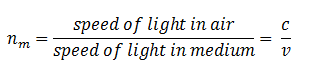 refractive index of medium