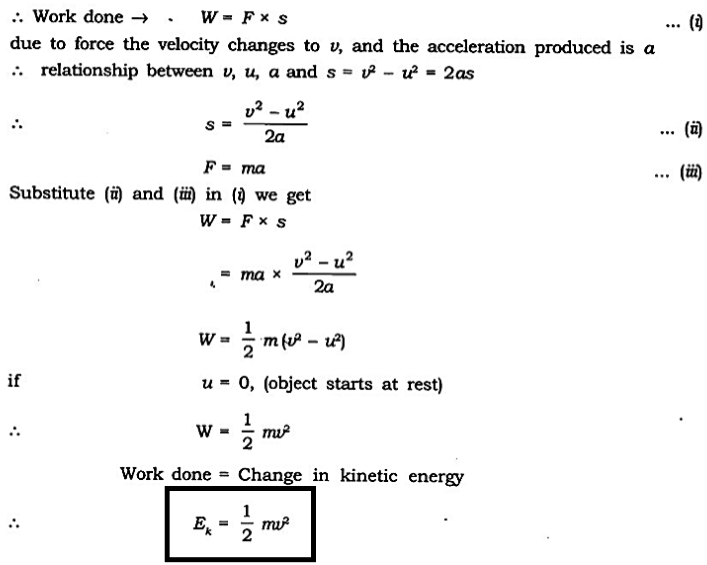 Formula for Kinetic Energy