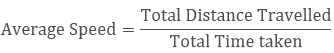 Formula of Average Speed